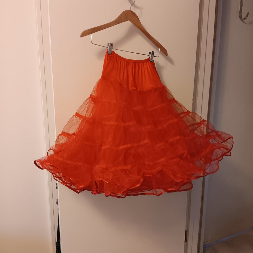Red Crinoline with Satin Hem, NWOT, S